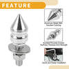 Motorcycle Universal M6 License Plate Screws Cover 45mm Silver Tone 4 Pcs