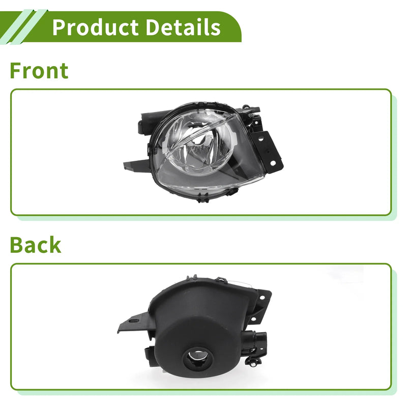 BMW 330i (2006-2008) Clear Black 1 x Fog Light Grill