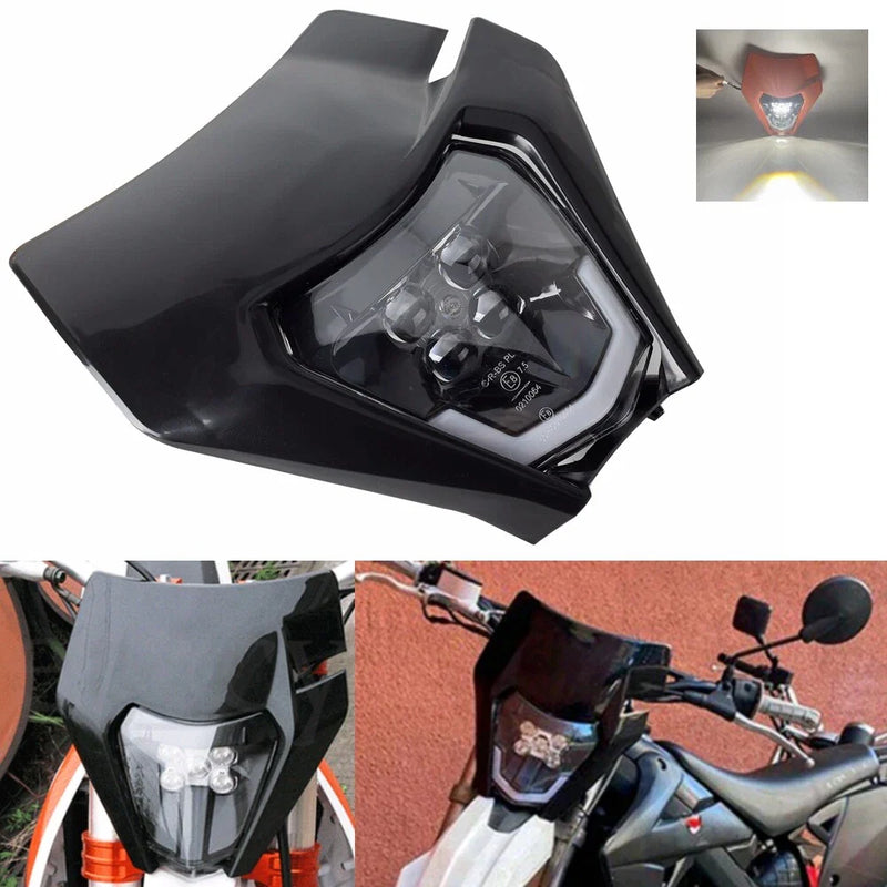 KTM EXC 250 300 350 450 Universal Black Headlight LED Light