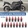 Motorcycle Fairing / Windshield Bolts M5 Screws Nuts Red - Pack of 15