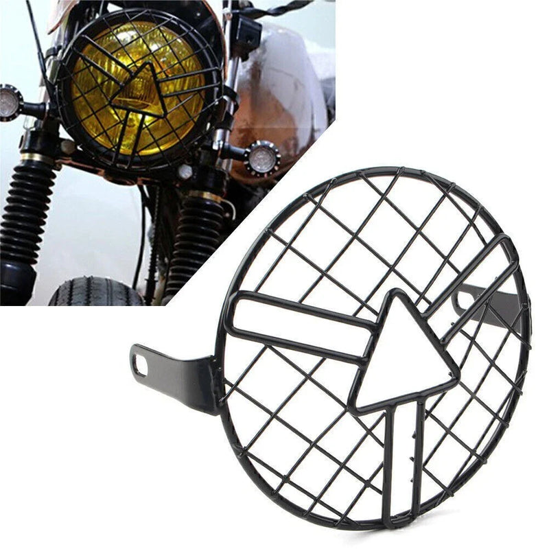 Cafe Racer Bobber Motorcycle 6.5" Headlight Grill Guard Light Cover