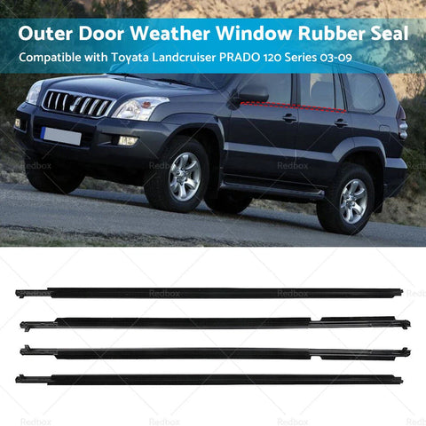 Toyota Landcruiser Prado 4x Door Glass Seal Weatherstrip (2003-2009)