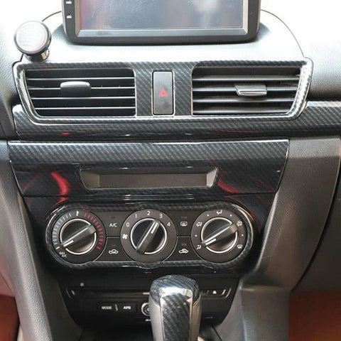 Mazda 3 Axela Carbon Fiber Style Middle Air Outlet Trim Cover (2014–2019)