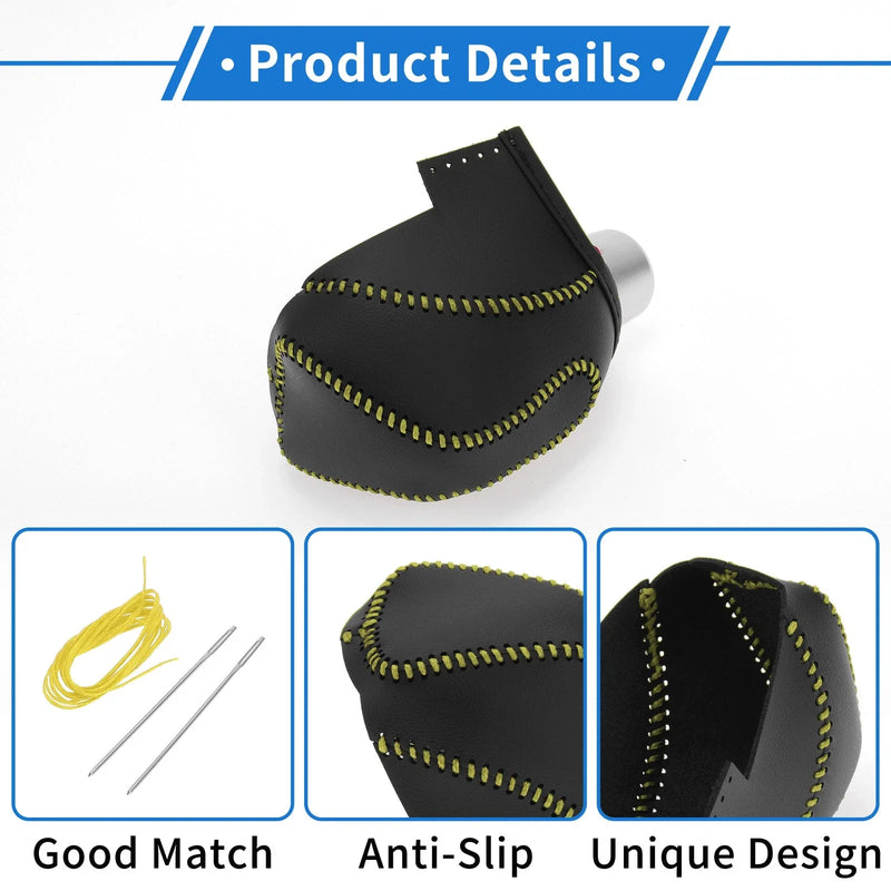 Subaru Impreza Gear Shift Knob Cover 2017-2023 Black Yellow Faux Leather