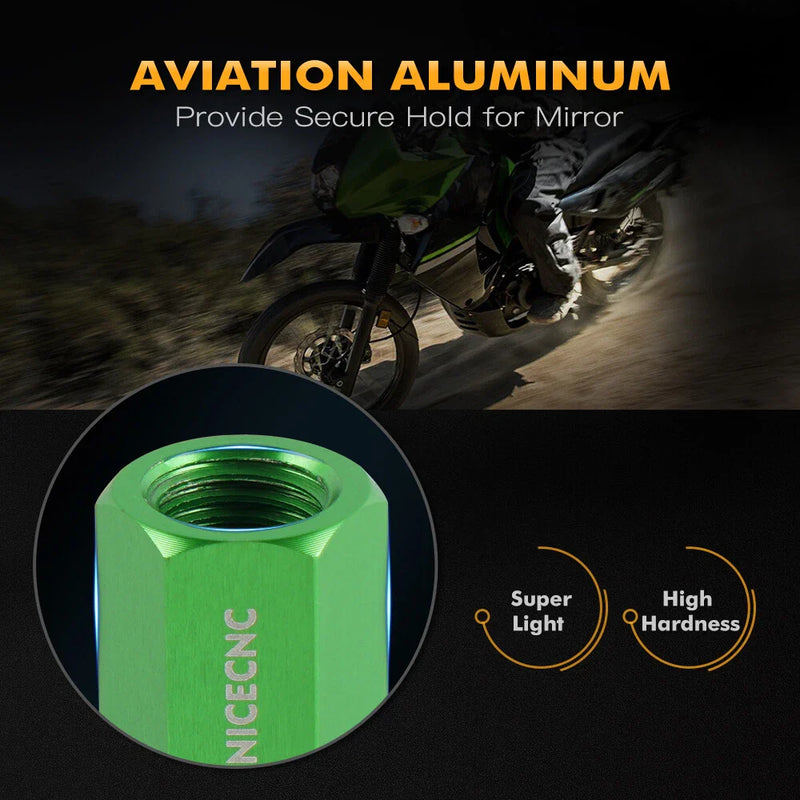 Kawasaki KLR650 20mm M10 x 1.25 Mirror Extension Risers (2008-2024)