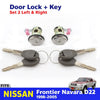 Door Lock Safety Key Set LH+RH Fits Nissan Frontier Navara D22 Truck 1997-05 D08