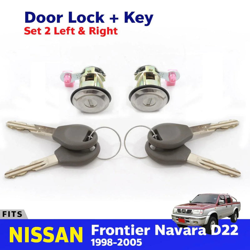 Door Lock Safety Key Set LH+RH Fits Nissan Frontier Navara D22 Truck 1997-05 D08