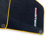 Lamborghini Gallardo Black Tailored Carpets with Yellow Trim Floor Mats