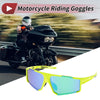 Motorcycle Riding Goggles Green Lens Yellow Frame Tri-acetel Cellulose