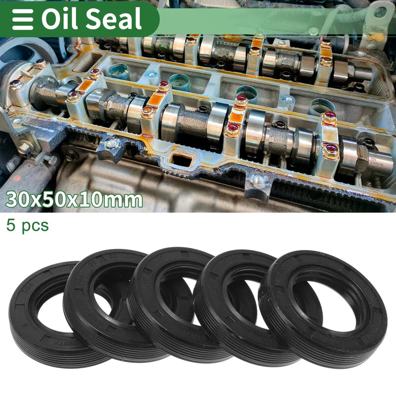 Oil Seal 30x50x10mm TG4 Lip Seal Ring Rotary Shaft NBR Rubber 5 Pcs
