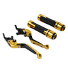 Ducati Monster Gold Extendable Brake Clutch Levers Grip Set (2009-2015)