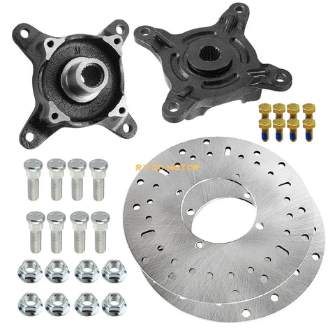 Polaris Ranger 400 425 500 570 700 800 2 x Front Wheel Hub Brake Rotor & Studs