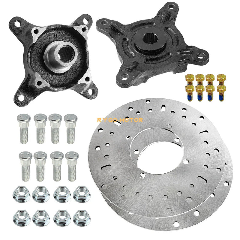 Polaris Ranger 400 425 500 570 700 800 2 x Front Wheel Hub Brake Rotor & Studs