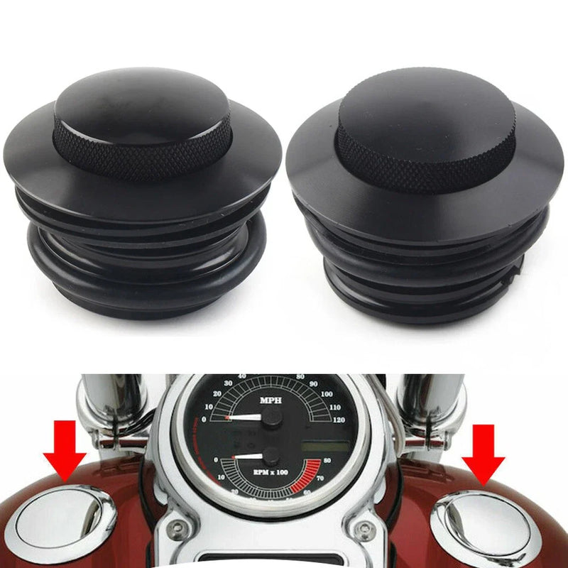 Harley - Left & Right Thread Pop Up Gas Cap Vented Fuel Tank Cover