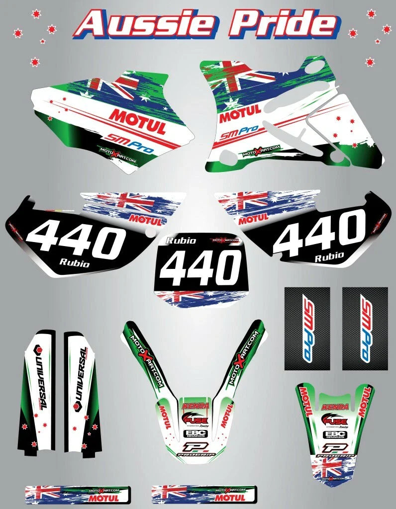 Kawasaki KX 250 Custom Graphic Kit - AUSSIE PRIDE (2003-2012)