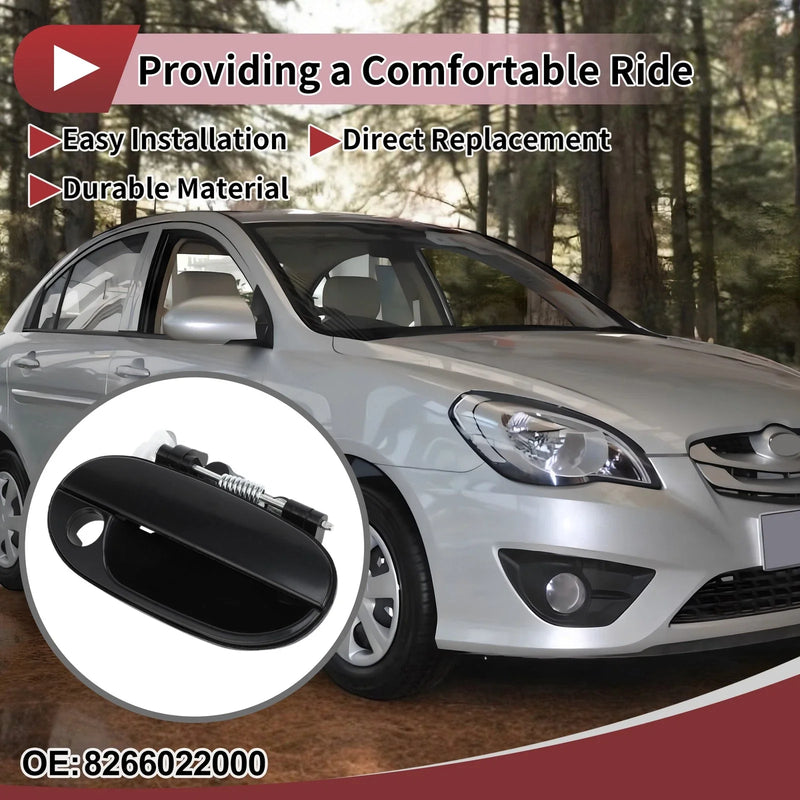 Hyundai Accent Front Right Black ABS Exterior Door Handle (2010-2017)