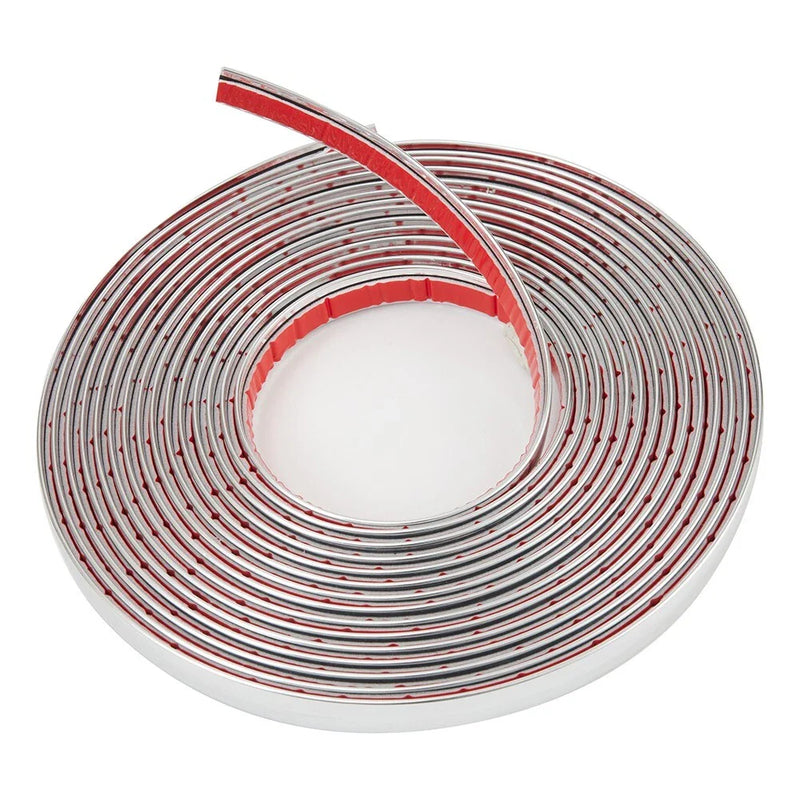 Car Moulding Trim / 12mm x 16ft / Chrome Bumper Strips