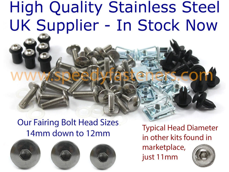 Stainless Steel Fairing Cowl & Screen Bolt Screw Clip Kit Aprilia RS4 50