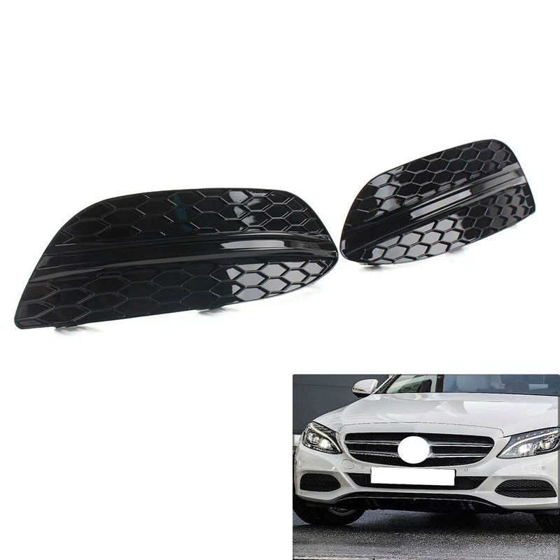 Mercedes Benz C Class W205 C300 (2015-2018) Black Fog Light Covers