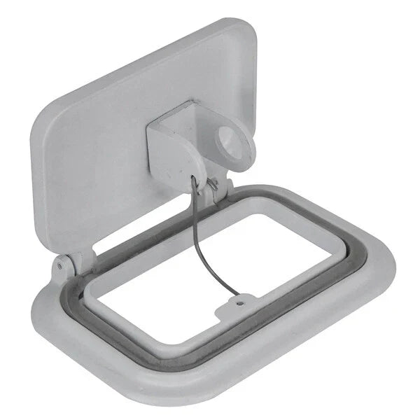 Marine Applications Alloy Scupper White Enamel Coated Small 165mm x 112mm
