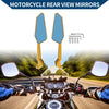 Motorcycle Gold Tone Aluminum Alloy Rear View Mirror M8/M10