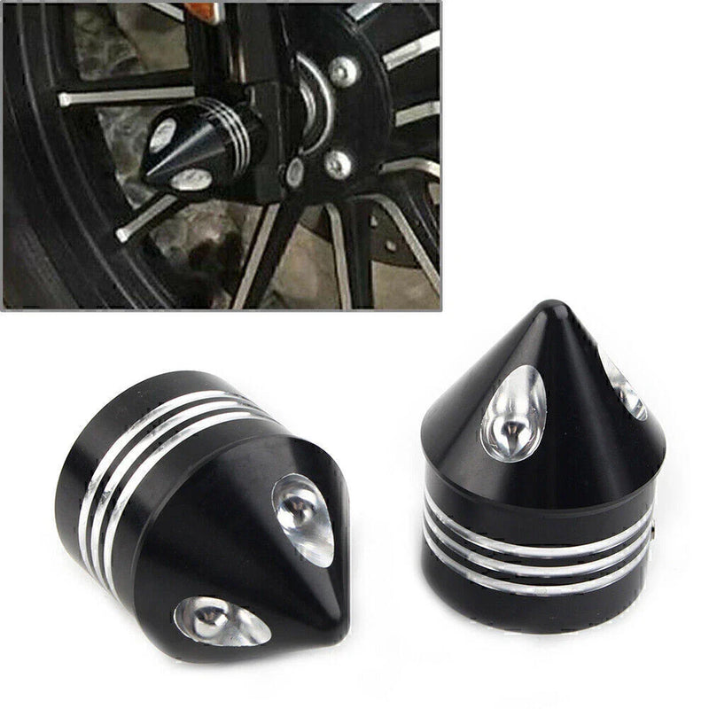 Harley Electra Glide Sportster Black Front Axle Cap Nut Cover