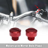 Motorcycle 2 x M10x1.25 Motorcycle Left Side Mirror Hole Plugs Screws Red
