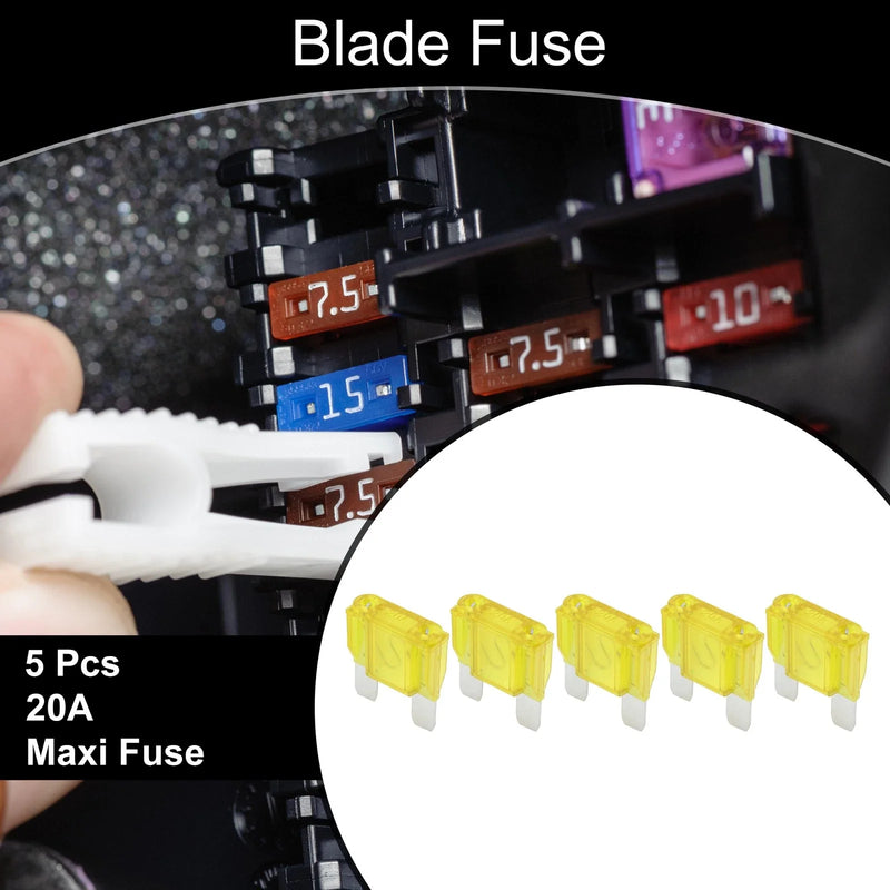 Car Boat Truck RV Motorcycle Maxi Fuse 20A Blade Fuse 5 Pcs