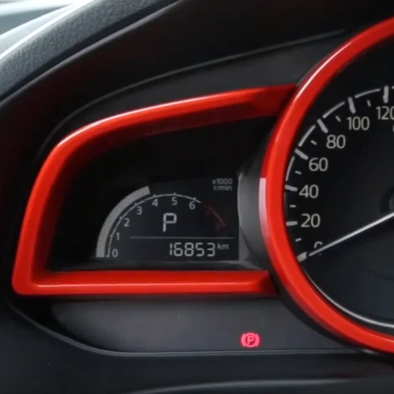Mazda 3 Axela 3Pcs Red Dash Panel Frame Cover Trim (2014–2018)