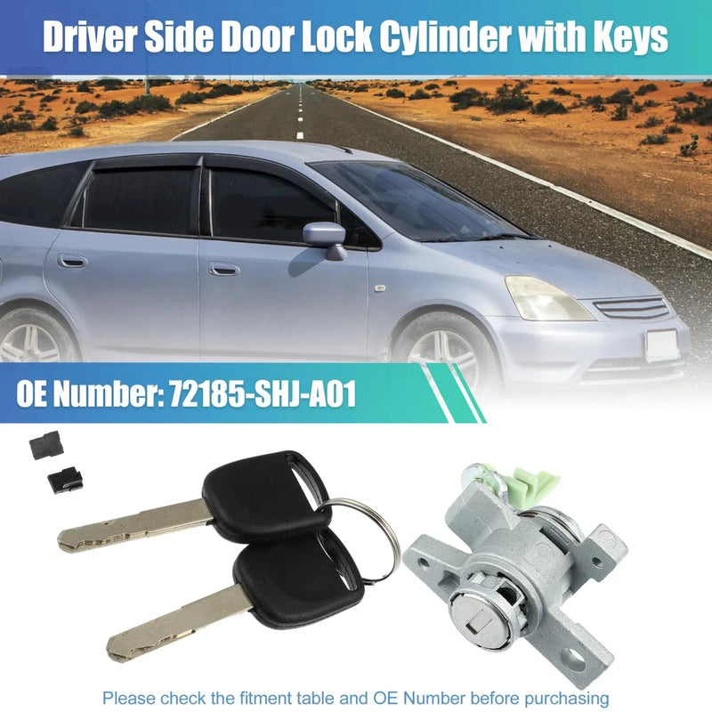 Honda Odyssey Front Left Door Lock Cylinder with 2 Keys (2005-2010)