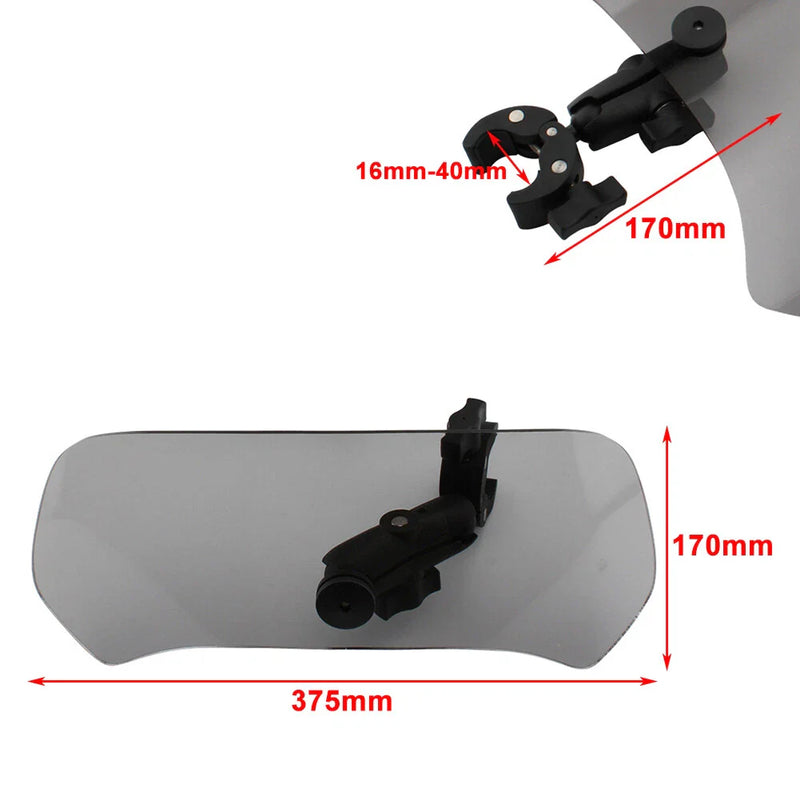 Universal Motorcycle - Gray Large Front Windshield Deflector
