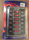 Marine Applications 12V Alloy Illuminating 6 Gang Switch Panel with Fuses