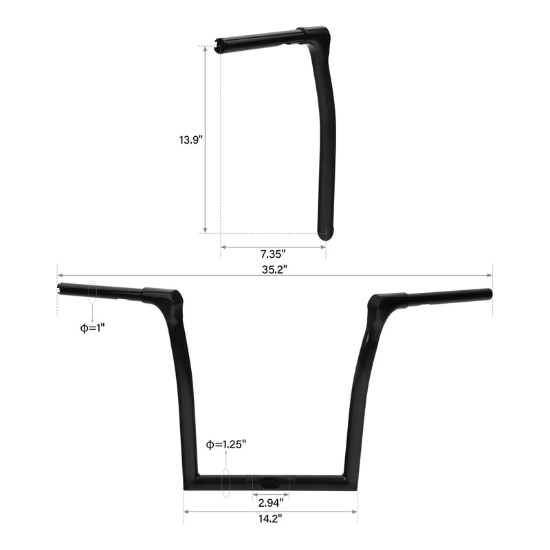 Harley Road Glide 14" Fused Bar 1-1/4" Handlebar (2015-2023)