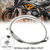 Bike 90cm 35.43in Brake Clutch Oil Hose Line Pipe Hydraulic Silver Tone