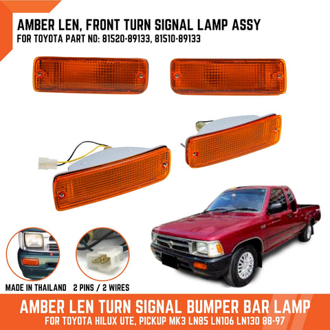 Toyota Hilux Amber Lens Bumper Side Turn Signal Lamp Light (1988-1997)