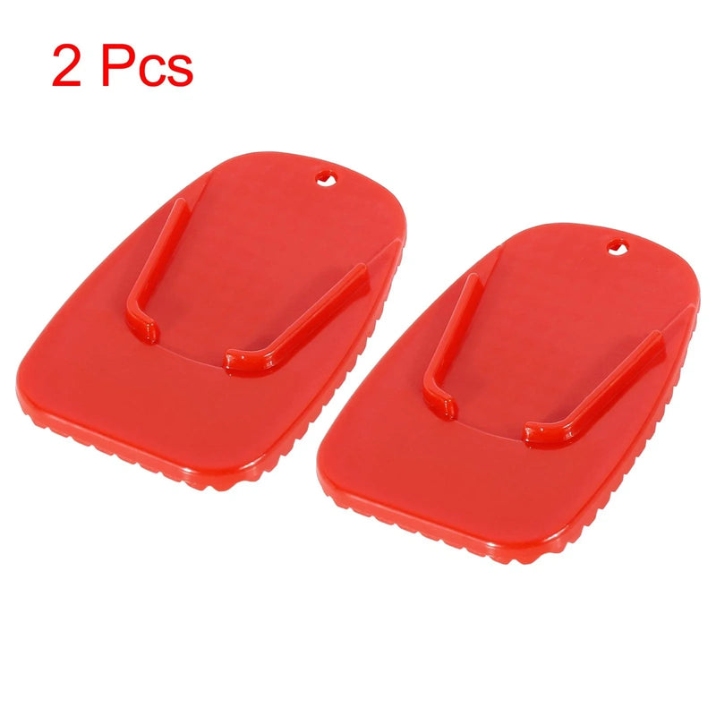 Motorcycle 2 x Kickstand Pad Parking Stand Extension Pad Red