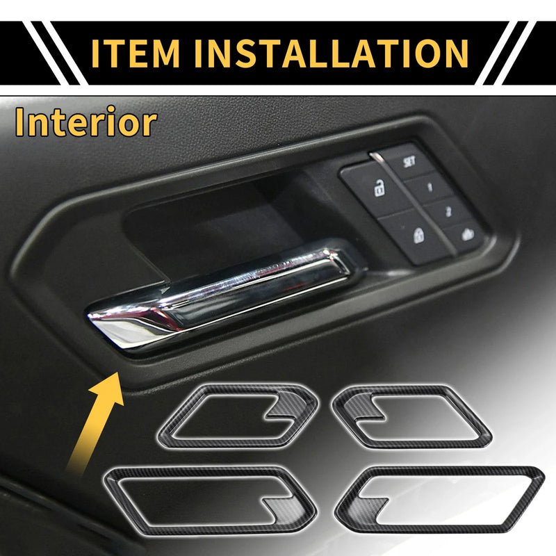 Chevy Colorado Door Handle, Carbon Fiber Pattern Bezel Cover (2023-2024)