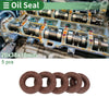 Oil Seal 20x38x10mm FKM Rubber High Pressure Brown 5 Pcs