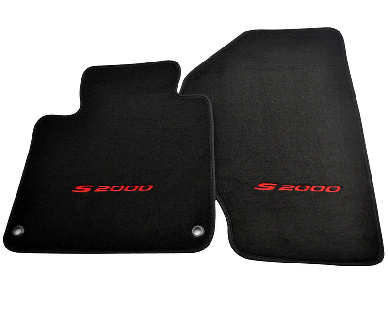 Honda S2000 with Red Logo Black Tailored Floor Mats (2000-2009)