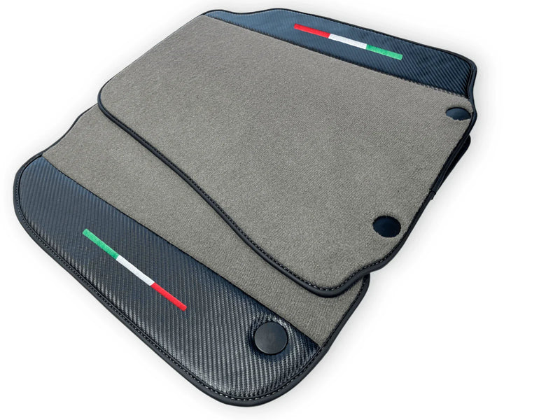 Ferrari 812 Superfast Genuine Carbon Fiber Leather Floor Mats (2018-2023)