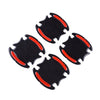 Car 4 x Carbon Fiber Red Door Handle Bowl Protective Film