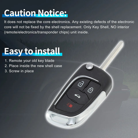 Chevrolet Camaro Equinox 2010-2019 Key Fob Shell Case