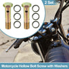 Motorcycle 2 x M18x1.5 82mm Length 4 Hole Hollow Bolt Screw with Washer
