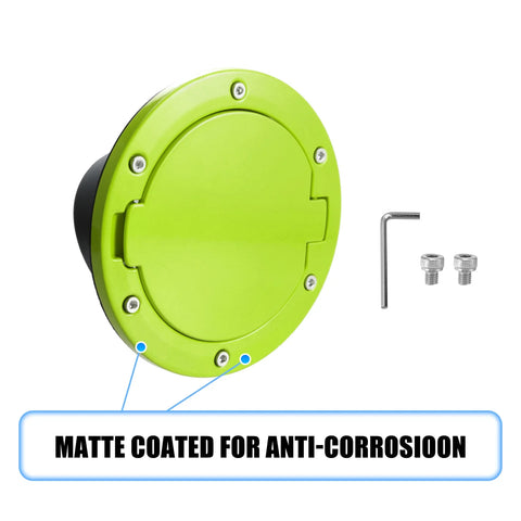 Jeep Wrangler Green Aluminum Alloy Gas Fuel Tank Cap Cover (2007-2017)
