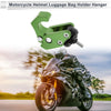 1 x L-Shape Aluminum Alloy Motorcycle Hanging Hook Green Black 60mm