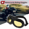 Motorcycle Riding Goggles Yellow Lens Black Frame PC