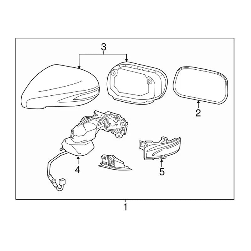 Lexus ES350 Left Driver Side Outer Mirror Cover (2010-2012)