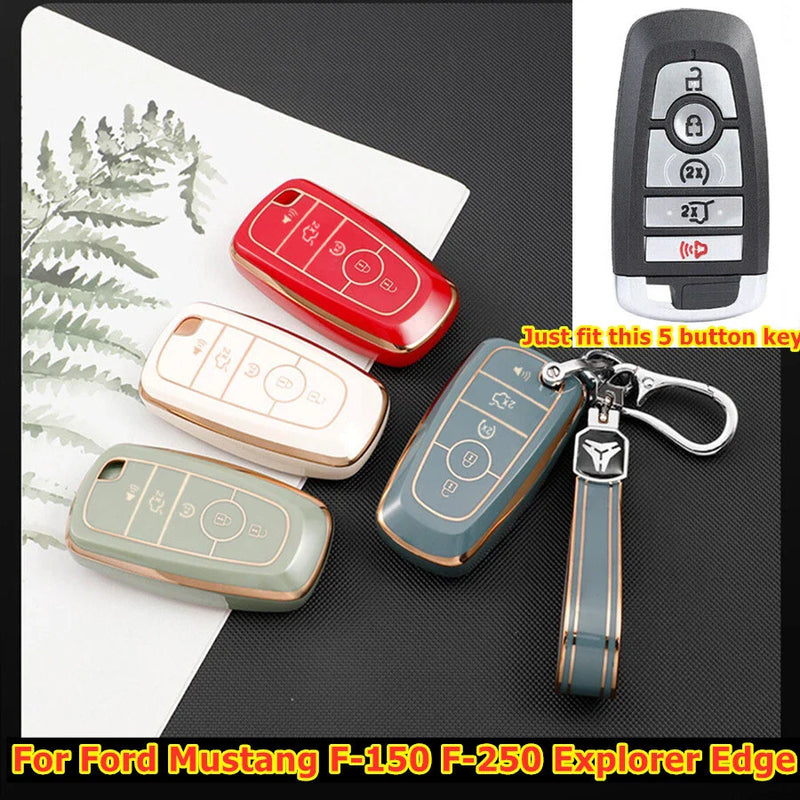 Ford Explorer, Mustang, F-150 TPU Remote Fob Car Key Cover Case Holder