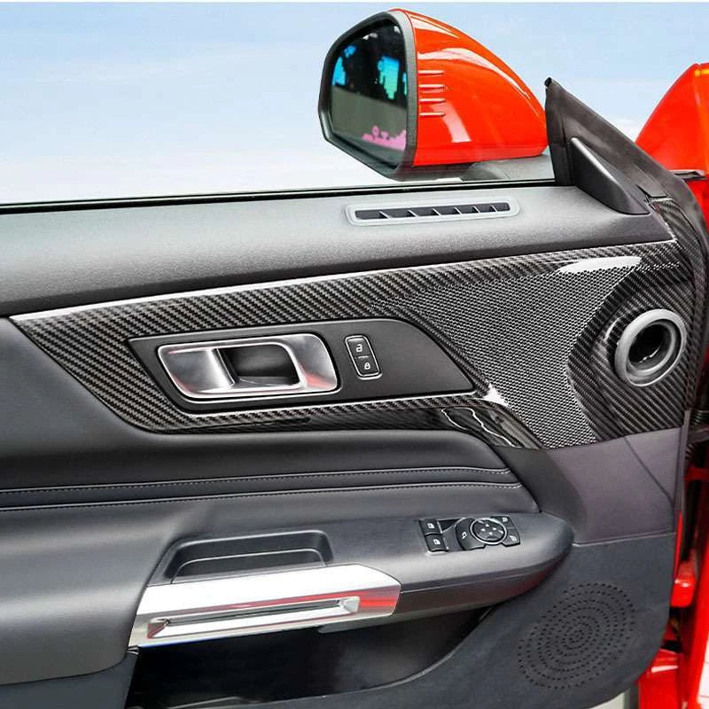 Ford Mustang 2024 DRY Gloss Carbon Fiber Interior Door Audio Panel Trim