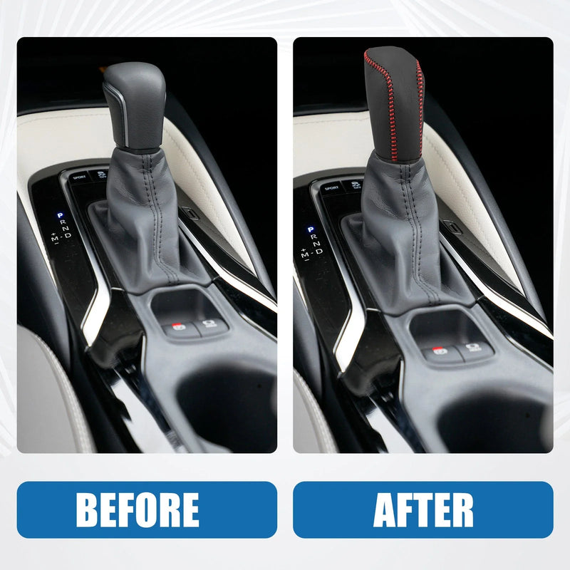 Hyundai Verna 2010-2014 Faux Leather Black Red Gear Shifting Knob Cover